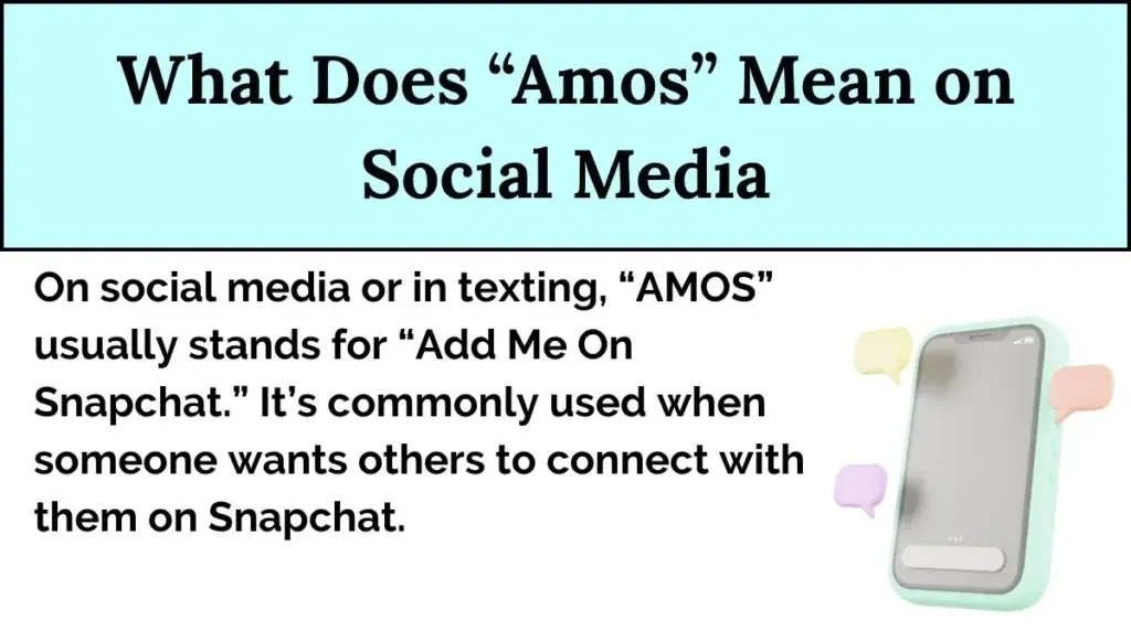Amos Meaning On Instagram shown in a social media DM asking someone to add them on Snapchat