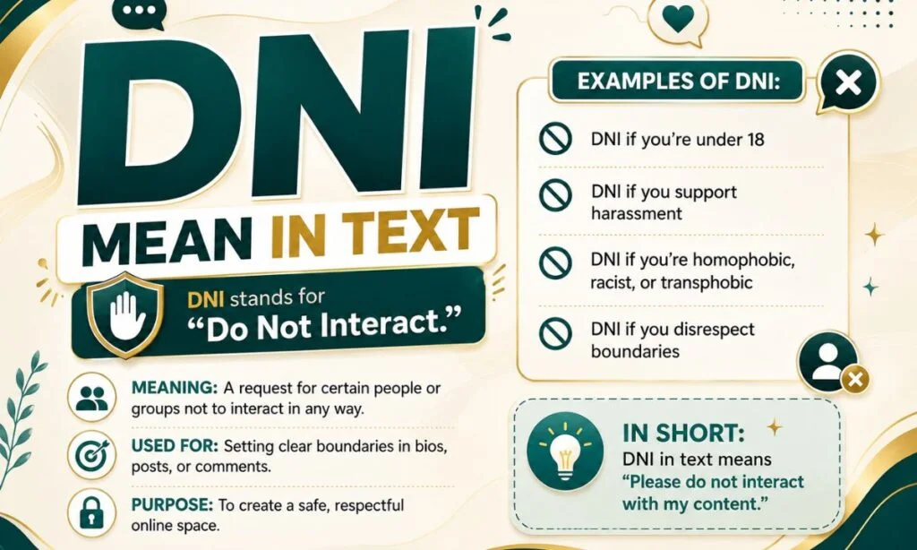 DNI mean in text shown as an online interaction boundary