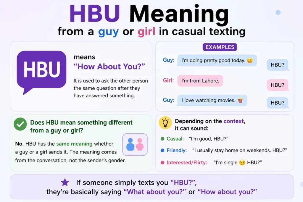 HBU Meaning from a guy or girl in casual texting