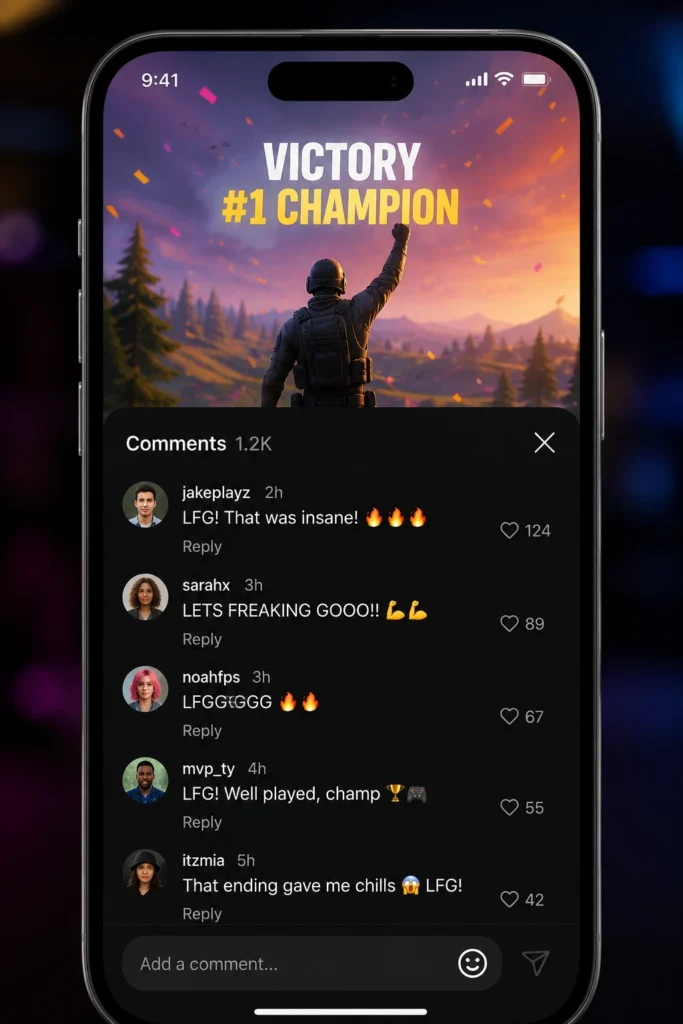 LFG meaning on TikTok shown in an excited comment