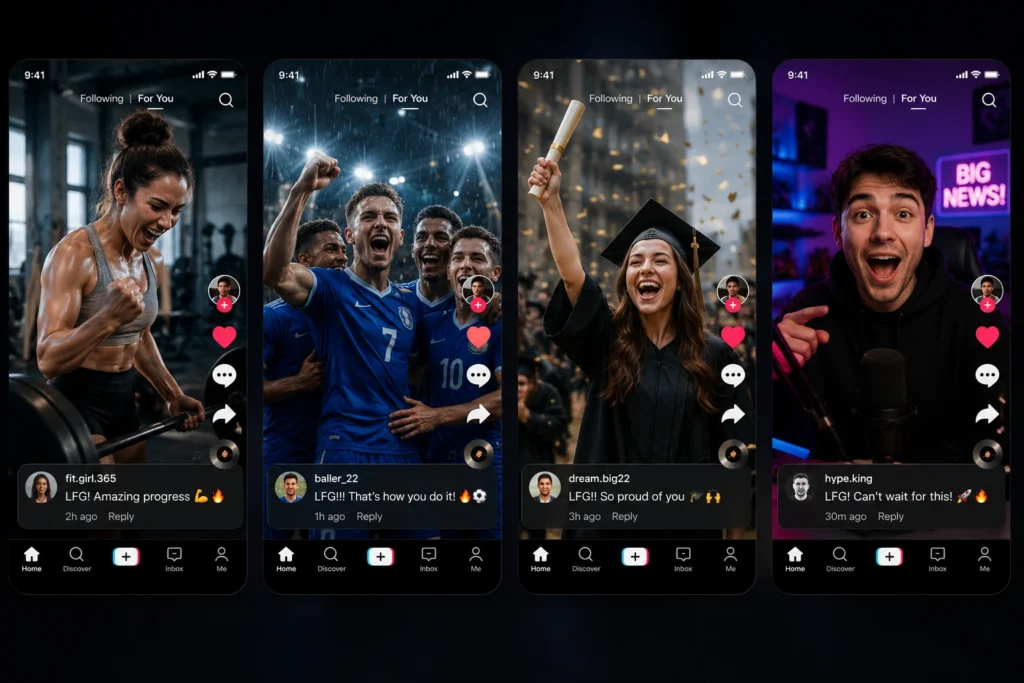 LFG used in TikTok comments for excitement and support