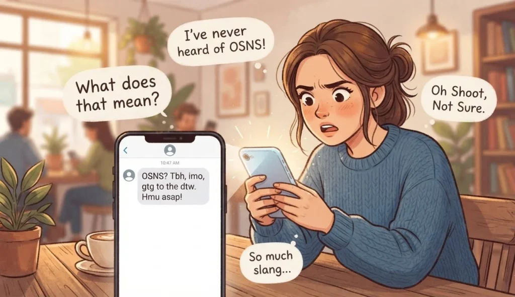 OSNS mean in text explained through a generic texting conversation