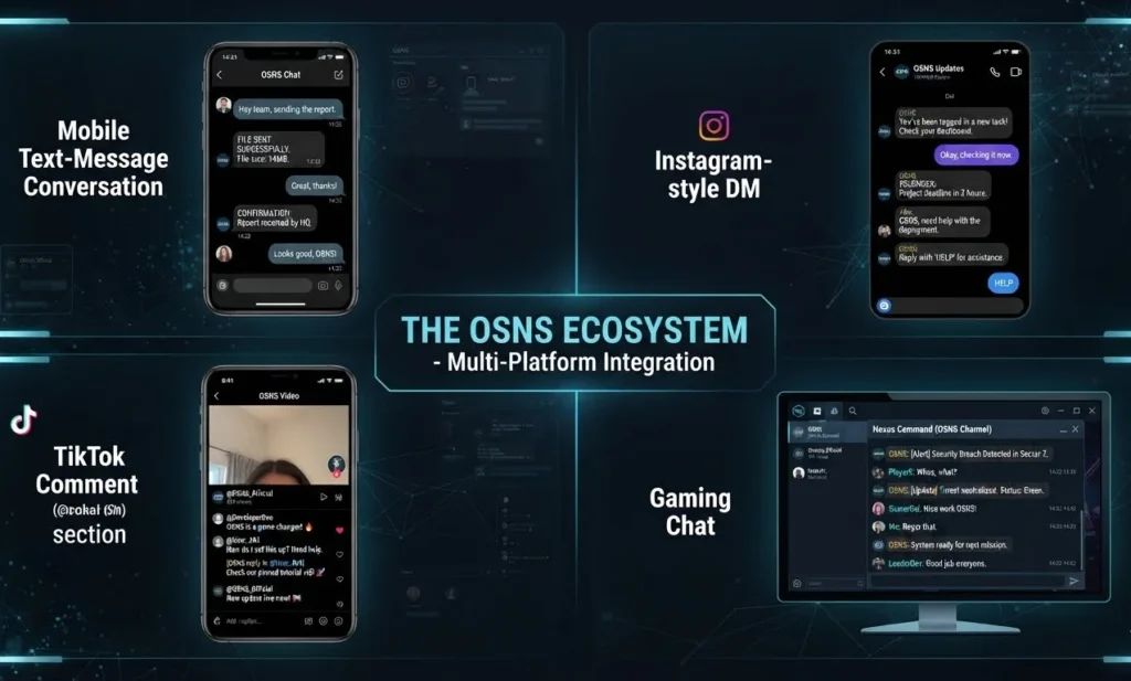OSNS mean in text across social media and gaming conversations