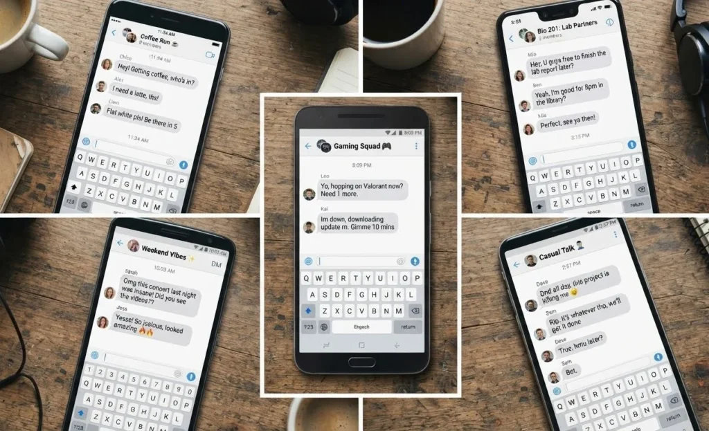 OSNS mean in text examples for texting, gaming, school, and social media