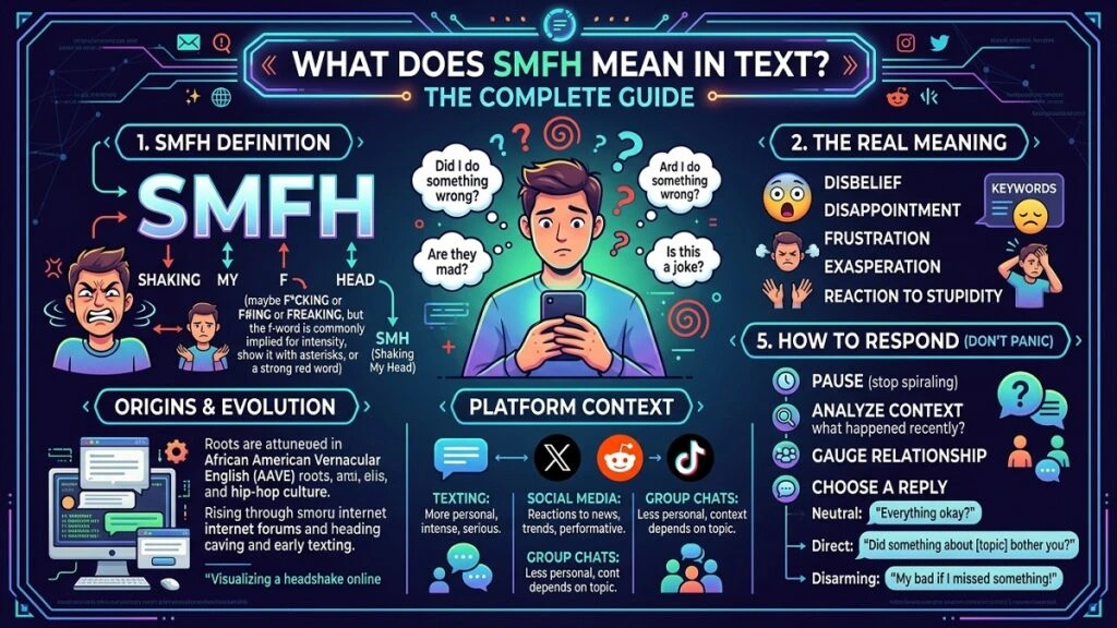 SMFH meaning in text compared with SMH in a casual chat