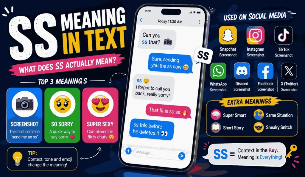SS mean in text shown in a smartphone chat where someone asks for a screenshot