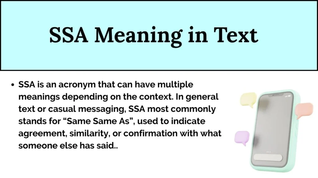 How to understand SSA mean in text from context and tone