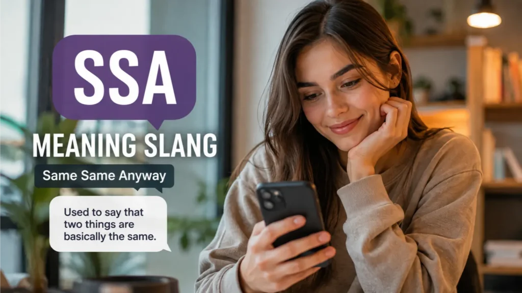 SSA mean in text examples showing slang and formal meanings