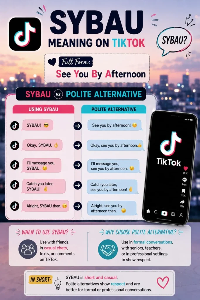 SYBAU Meaning on TikTok compared with polite alternatives