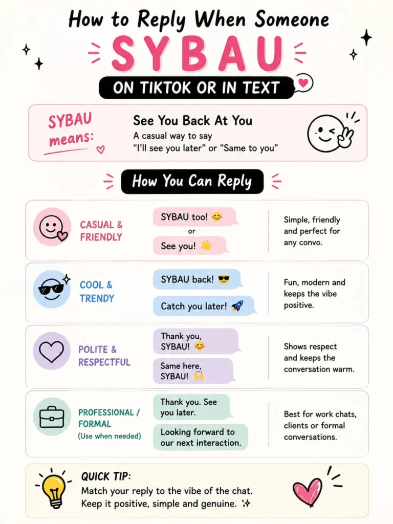 How to reply when someone uses SYBAU on TikTok or in text