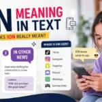 Person looking at a smartphone message containing the word "Ion" while trying to understand its meaning in a casual text conversation.