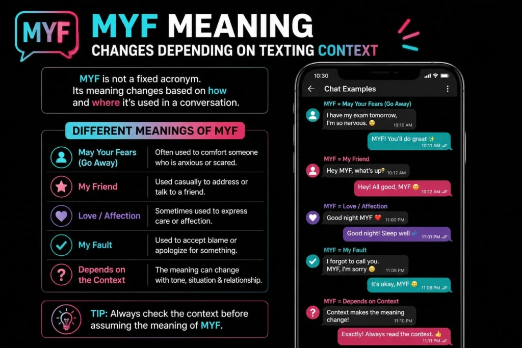 MYF meaning changes depending on texting context