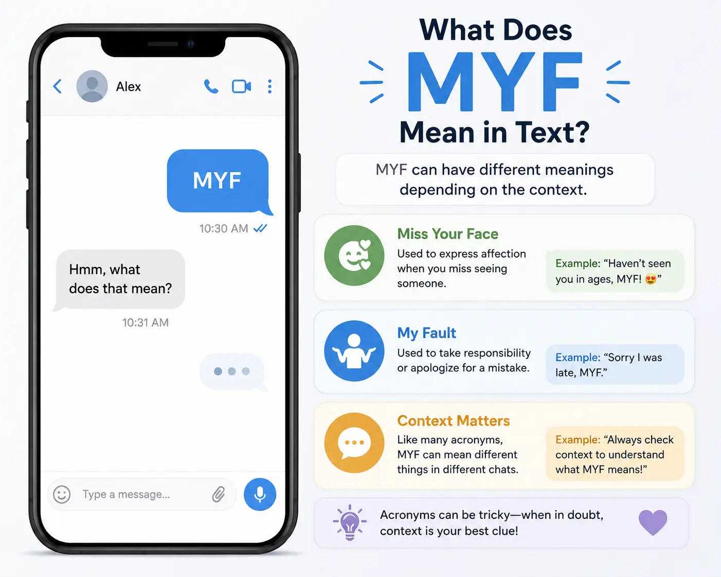 What Does MYF Mean in Text with common meanings and examples