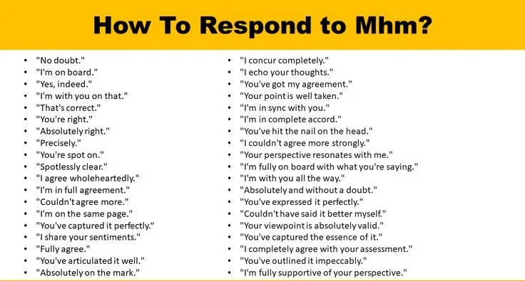 How to reply when someone sends MHM in a text conversation