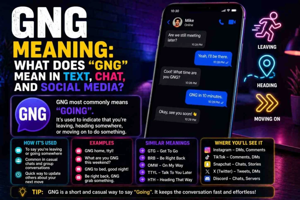 GNG meaning in WhatsApp group chats and casual texting
