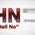 HN Meaning in Text showing Hell No, Haan and Hmm examples