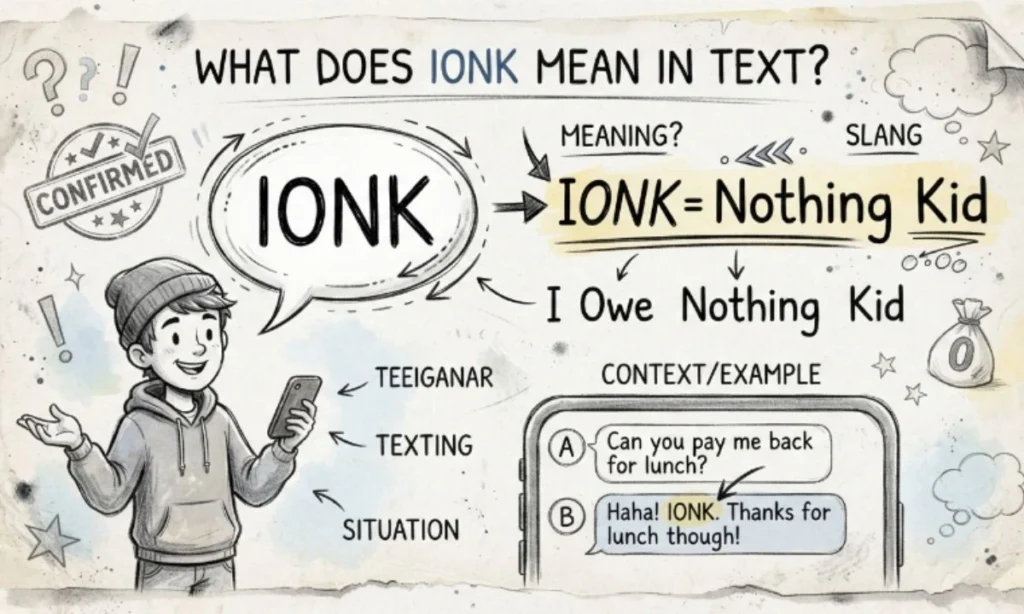 Ionk Meaning in Text on Instagram, TikTok, Snapchat, and group chats with examples