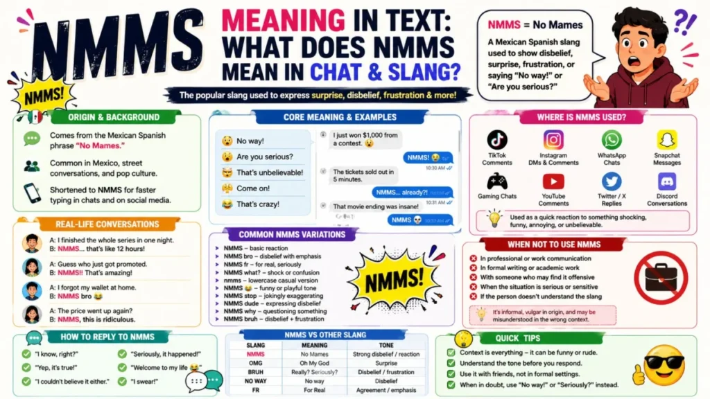 Nmms Meaning In Text showing NMMS, no mames, and different texting variations