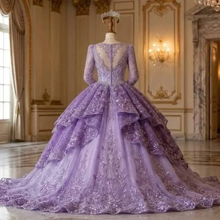 Purple dress Instagram portrait with an elegant lavender aesthetic