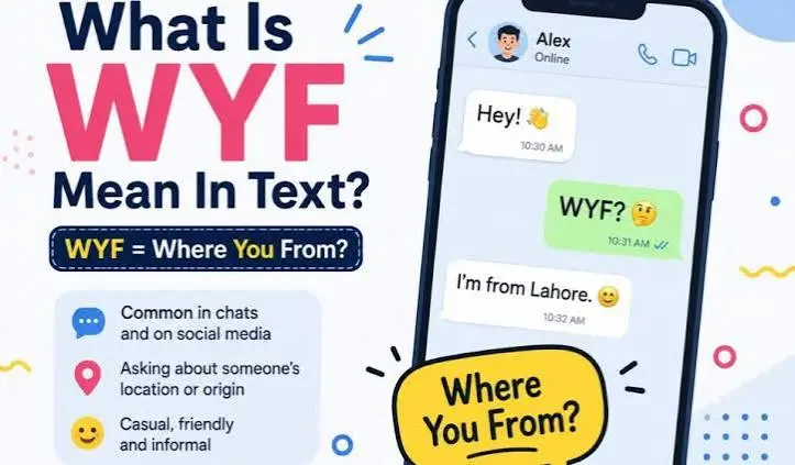 What Is WYF Mean In Text showing Where You From in a casual chat