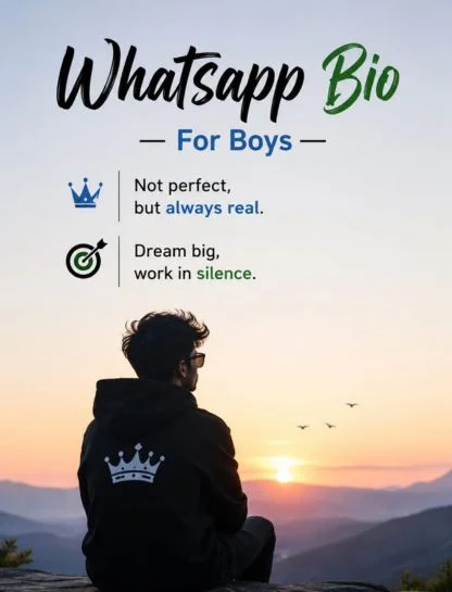 Minimalist WhatsApp About caption with a clean profile design